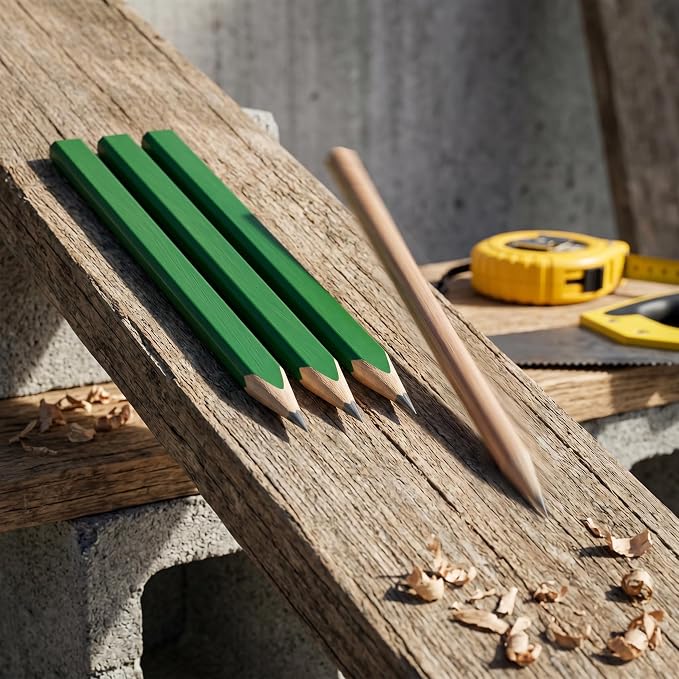KR. LIF Construction Pencils 25 Pack, Carpenter Pencils Bulk for Carpentry Framing Marking on Wood and Job Site