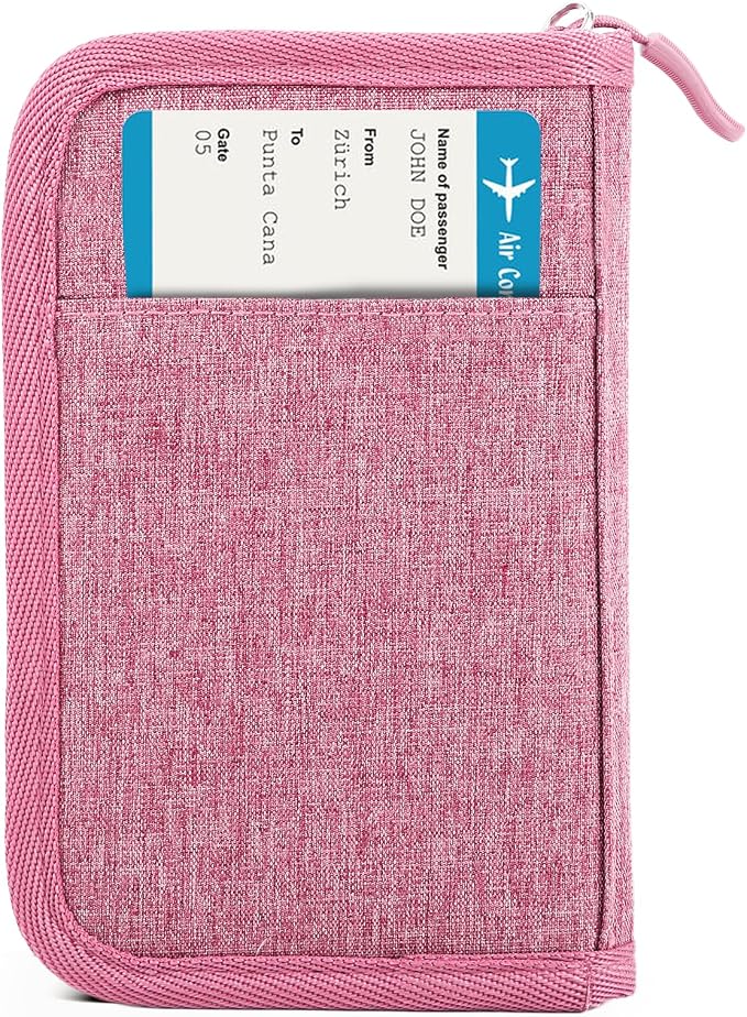 Passport Holder for Travel, Women Rfid Blocking Passport Wallet, Travel Essentials Premium Wallets, Waterproof Passport Holders Bag for Men Traveling, Travel Document Organizer Credit Cards Case