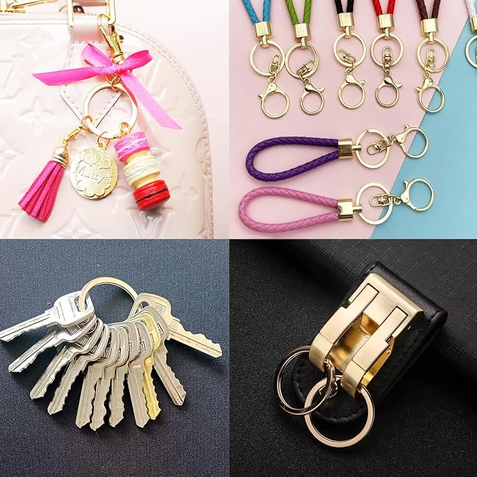 20 Pack Key Ring Keychain 1 Inch 25mm Diameter Metal Flat Split Key Chains Rings for Home Car Dog Tag Office Lanyards Keys Attachment Bronze