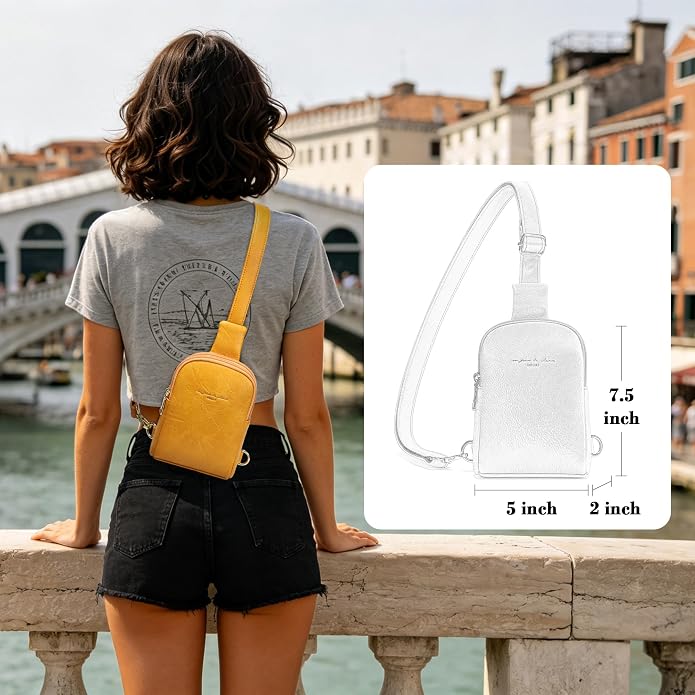 Lightweight Small Crossbody Sling Bag for Women | Mini Travel Purse,Multi-pocket with Card Slots,Durable Vegan Leather,Everyday Carry