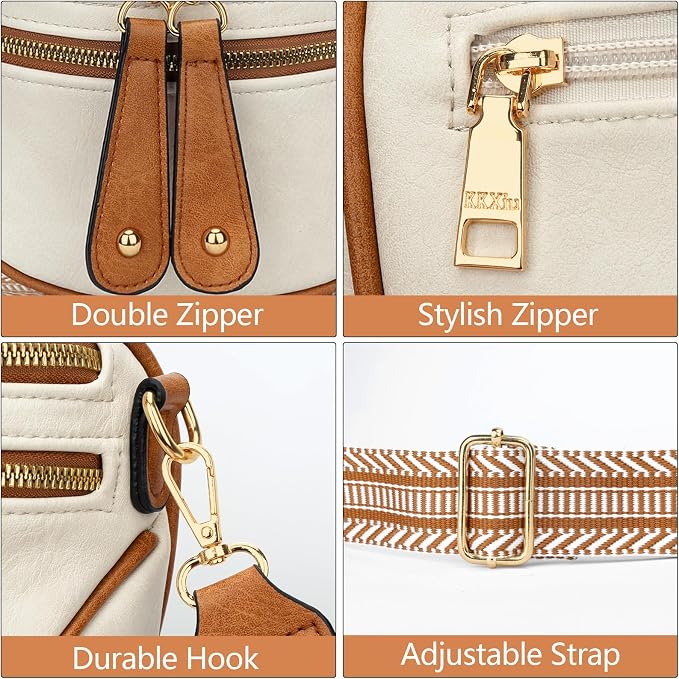KKXIU Crossbody Bags for Women Vegan Leather Travel Bum Bag | Trendy Fanny Waist Pack | Shoulder Purse with Adjustable Strap