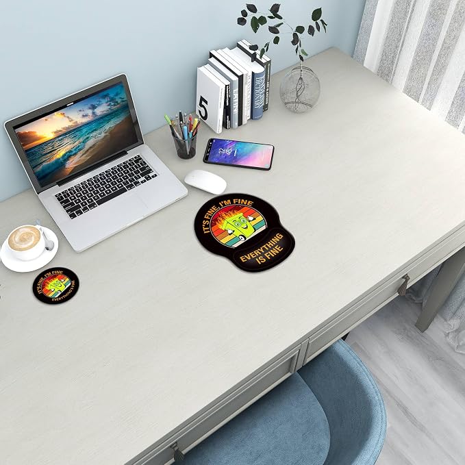 Ergonomic Mouse Pad with Wrist Rest Support,Gel Mouse Pads for Desk | Big Mousepad With Coaster Non-slip & Pain Relief for Computer, Home&Office Desk Decor