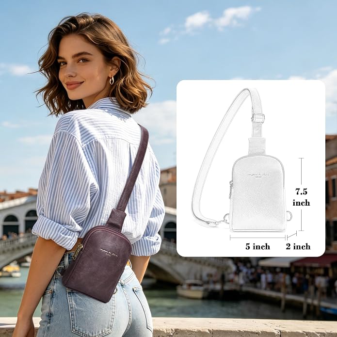 Lightweight Small Crossbody Sling Bag for Women | Mini Travel Purse,Multi-pocket with Card Slots,Durable Vegan Leather,Everyday Carry