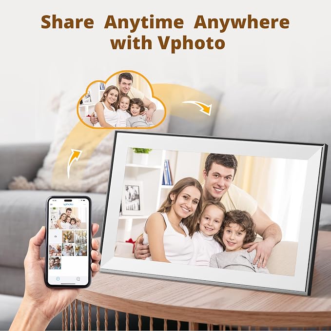 Dragon Touch Digital Picture Frame - 15.6 Inch WiFi Large Digital Photo Frame with 32GB Storage, FHD Touch Screen, Easy Setup to Share Photos or Videos Remotely via Vphoto App from Anywhere