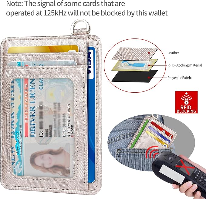 Slim Minimalist Front Pocket Wallet, RFID Blocking Credit Card Holder Wallet with Detachable D-Shackle for Men Women