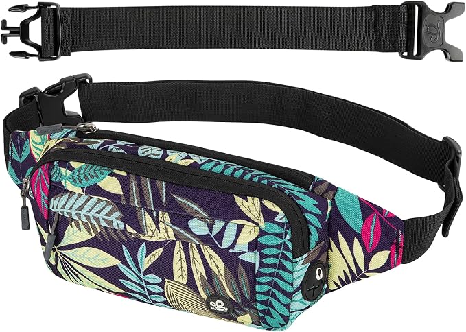 WATERFLY Fanny Pack Waist Bag: Small Hip Pouch Bum Bag Fannie Pack Phanny Fannypack Waistpack Bumbag Beltbag Sport Slim Fashionable for Jogging Hiking Hiker Woman Man | Adjustable extender strap, Slim compact, Water-resistant durable material, Breathab...
