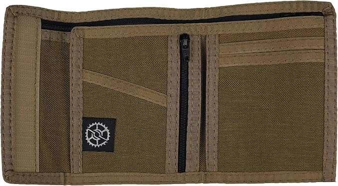 Sprocket Nylon Billfold Wallet with Zippered Coin Pocket (Coyote Brown)