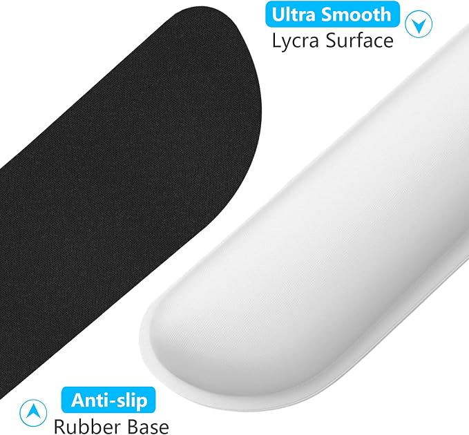 Dapesuom Enlarge Keyboard Wrist Rest, Cute Memory Foam Keyboard Wrist Cushion for Computer Desk Mats Support, Typing Pain Relief Ergonomic Mouse Pad Rests with Non-Slip Base for Gaming, Laptop, Gray