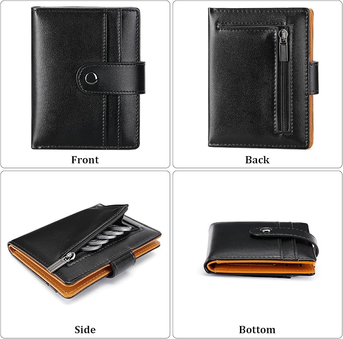 Wallet for Men Leather RFID Blocking Bifold Credit Card Holder with ID Window