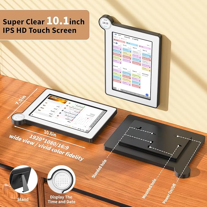 Digital Calendar, Electronic Calendar with 10.1-inch Touch Screen,Smart Calendar for Work and Family Planner, Also Functions As a Digital Picture Frame,Gifts for Women Men, Gifts for Mom Dad