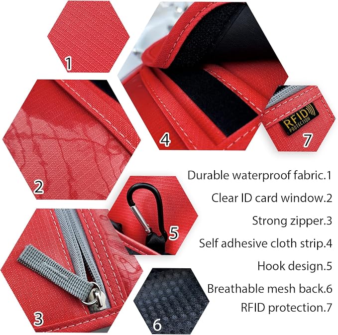 Travel Neck Wallet, RFID Blocking Passport Holder with Adjustable Neck Strap for Men and Women to Keep Cash, Credit Cards and Travel Documents Safe - Red