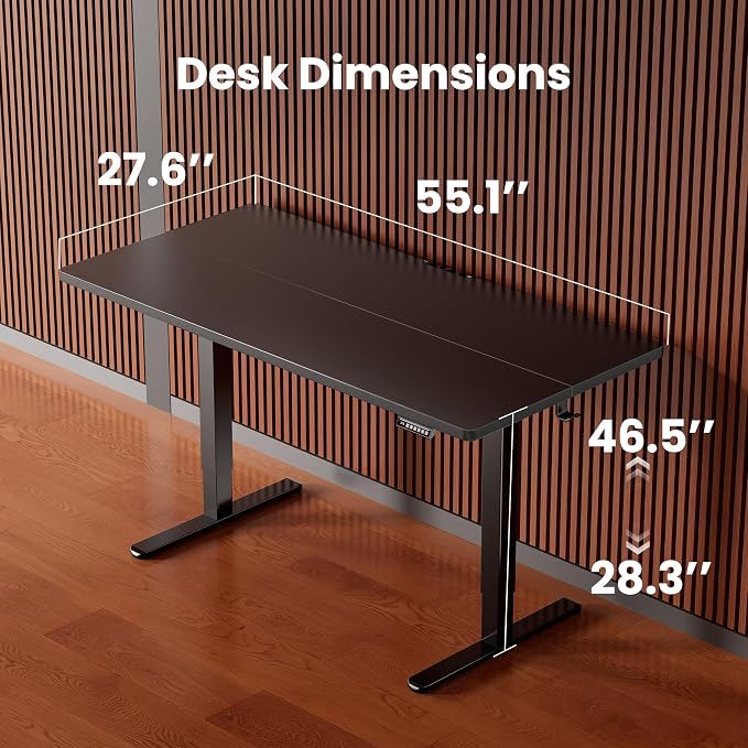 ErGear 55 x 28 Inches Height Adjustable Electric Standing Desk, Sit Stand up Desk, Memory Computer Home Office Desk, Black