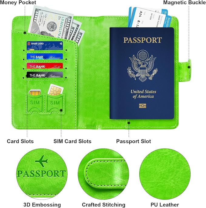 Passport Holder for Travel Essentials Wallet Cover Case Women Men Gift | Passport Holder for Travel Cruise Essentials, Passport Wallet Cover Case Women Men Travel Gifts