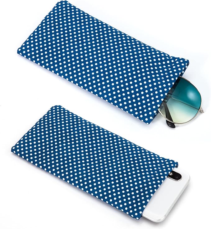 TRIUMPH VISION Eyeglass Case Glasses Case Soft Sunglass Pouch Sleeve 3 Pack | Slim Lightweight Alternative to Bulky Case, Leather Lined Protect Lens, Squeeze Easy to Use, Stylish Portable for Daily Use