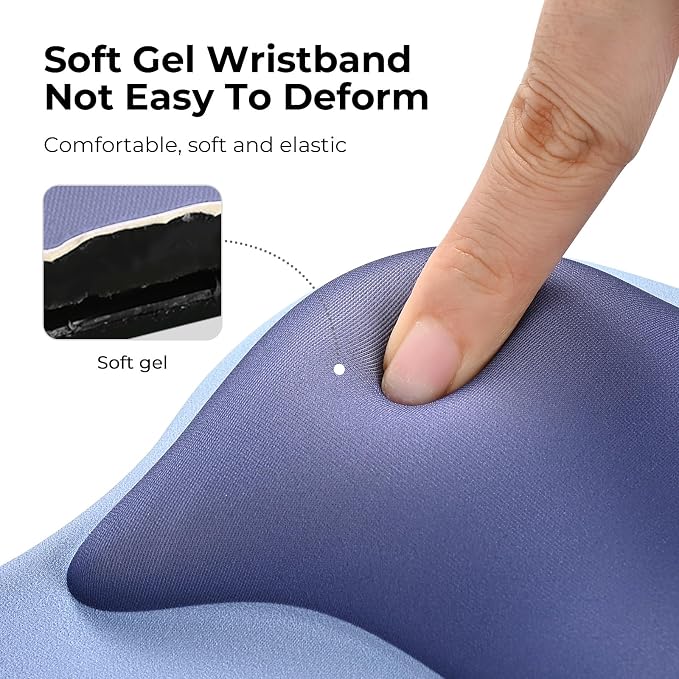 EooCoo Mouse Pad with Gel Wrist Rest, Ergonomic Mousepad Wrist Alignment | Middle Concave Design for Natural Wrist Alignment, Non-Slip Base Mousepad, Carpal Tunnel Relief, Office Desk Accessories