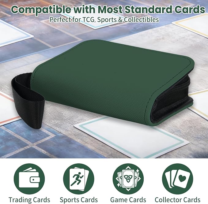 Mini Trading Card Binder Album, 1 Pocket Card Binder with 20 Double-Sided Pages 40 Pockets, Side Loading Small Card Binder for Trading Cards, Single Card Holder Book for Collectors and Kids