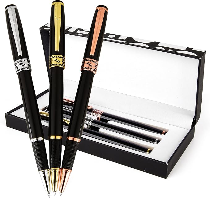 Special Supplies 3 Pack Weighted Pens for Hand Tremors, Low Dexterity, Poor Grip Strength, and Parkinson’s Patients, Storage Box and 3 Ink Refills Included