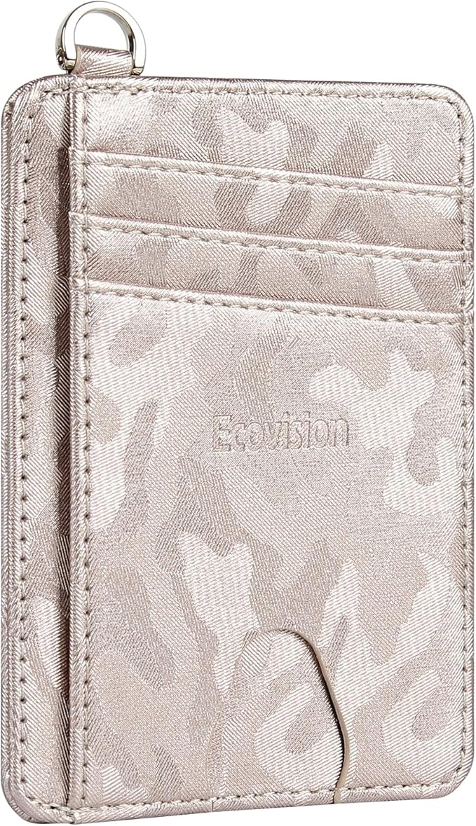 Slim Minimalist Front Pocket Wallet, RFID Blocking Credit Card Holder Wallet with Detachable D-Shackle for Men Women