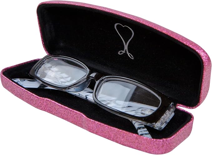 SPUNKYsoul Eye Glasses Case Girl Sparkle Smooth Glitter Hard Shell Eyeglass for Women