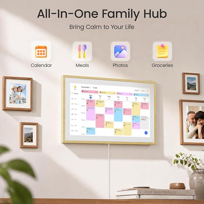 Dragon Touch 15.6 inch Digital Calendar Chore Chart – Digital Picture Frame, Smart Family Planner, Hearth Display Desk Digital Calendar Best Gift for Women, Mom,Christmas, Wedding