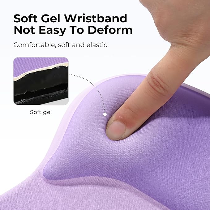 EooCoo Mouse Pad with Gel Wrist Rest, Ergonomic Mousepad Wrist Alignment | Middle Concave Design for Natural Wrist Alignment, Non-Slip Base Mousepad, Carpal Tunnel Relief, Office Desk Accessories