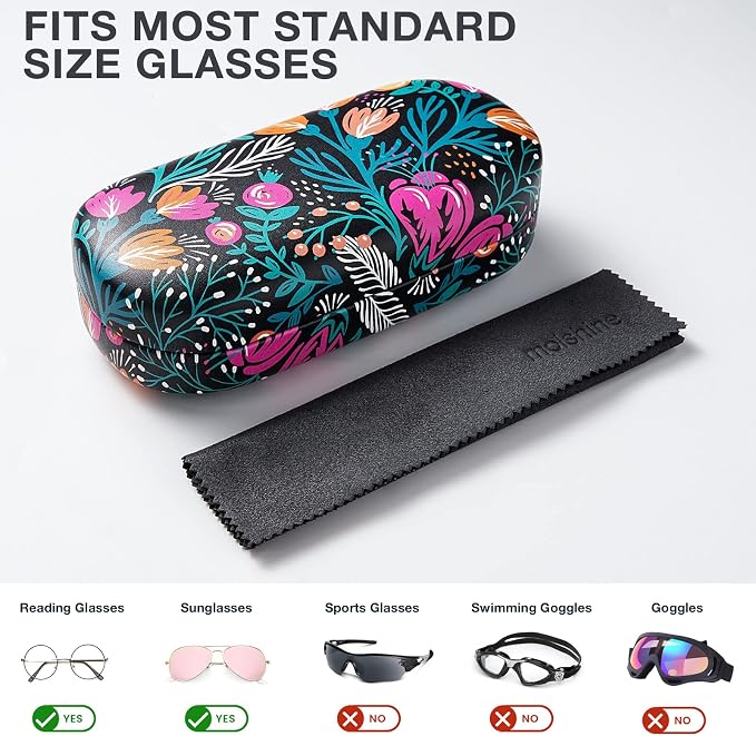 molshine Hard Shell Sunglasses Case,Classic Large Glasses Case for Women Men,Sunglass Eyeglasses