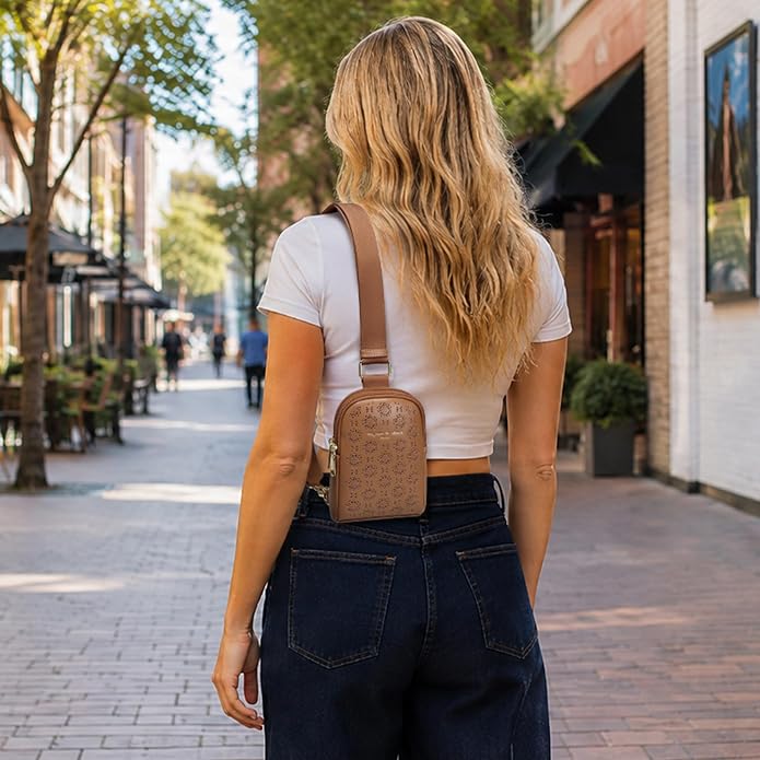 Lightweight Small Crossbody Sling Bag for Women | Mini Travel Purse,Multi-pocket with Card Slots,Durable Vegan Leather,Everyday Carry