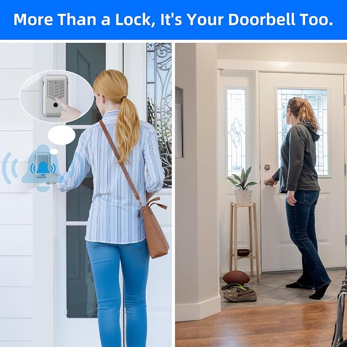 Smart Lock Box, Key Lock Box for Outside, WiFi Lock Box App Controlled, Realtor Lock Box with Bluetooth Digital Keypad, Outdoor Security Box for Keys for Homeowners Families Agents Office