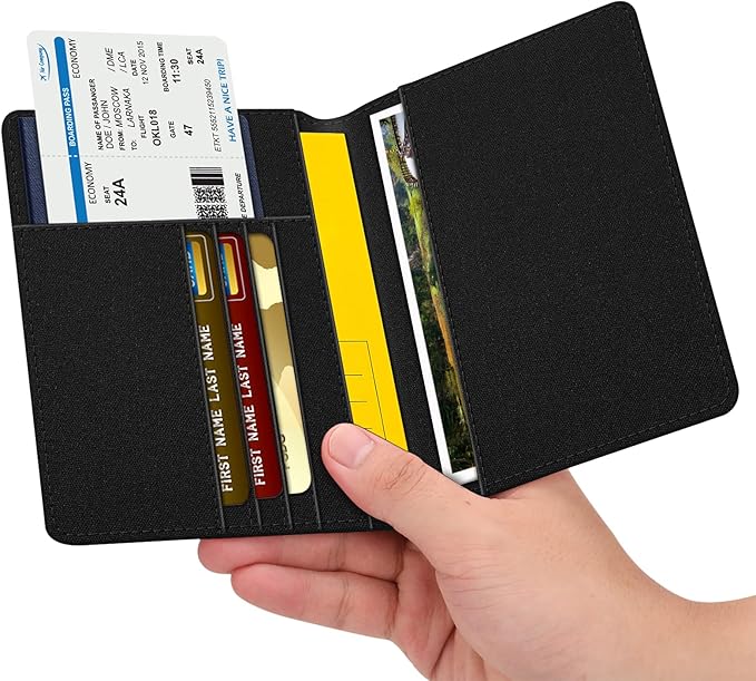 FINTIE Passport Holder, Slim Travel Wallet RFID Blocking Card Case Cover | Passport Cover Protector Essentials with Credit Card Slots, For Women/Men