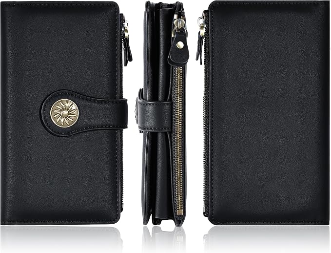 Travelambo Women's Wallet RFID Blocking Trifold Clutch Large Capacity Credit Card Holder Travel Purse | RFID