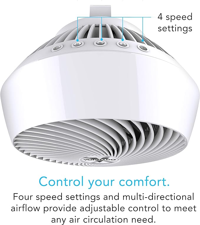 Vornado 660 Large Whole Room Air Circulator Fan with 4 Speeds and 90-Degree Tilt, 660-Large, White