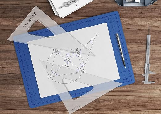 Pacific Arc's Scholastic Triangle - 10 inch - Clear - 30/60 Angle - Plain Edge - Polystyrene - Technical Drawing Tools, Drafting, Architect and Engineering.