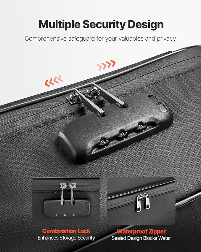 VEVOR Fireproof Document Box, 1832 ℉ Heat Insulated Fireproof & Waterproof Box with Lock, Portable Multi-Layer Home Office Travel File Storage Organizer, for Passports, Important Documents, Files