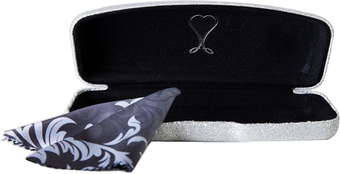 SPUNKYsoul Eye Glasses Case Girl Sparkle Smooth Glitter Hard Shell Eyeglass for Women