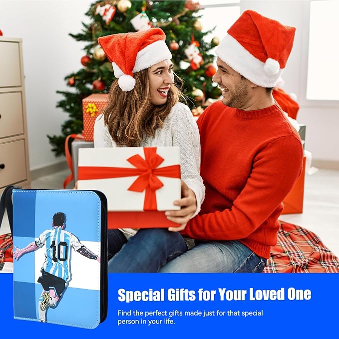 Custom Card Binder - Personalized Photo & Text Cover, 400 Pocket Waterproof PU Leather Trading Card Album, Portable 3-Ring Removable Card Collector Binder for K-pop Photocard, Anime, Sports Cards