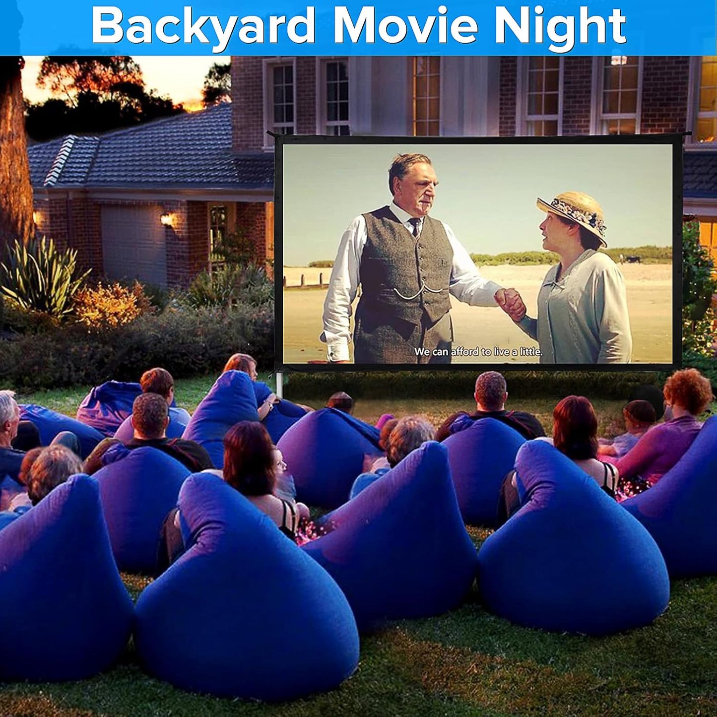 180 inch Projector Screen with Stand,Upgraded 3 Layers PVC 16:9 Large Outdoor Projector Screen,Portable Outdoor Movie Screen with Carrying Bag for Large Commercial Performance