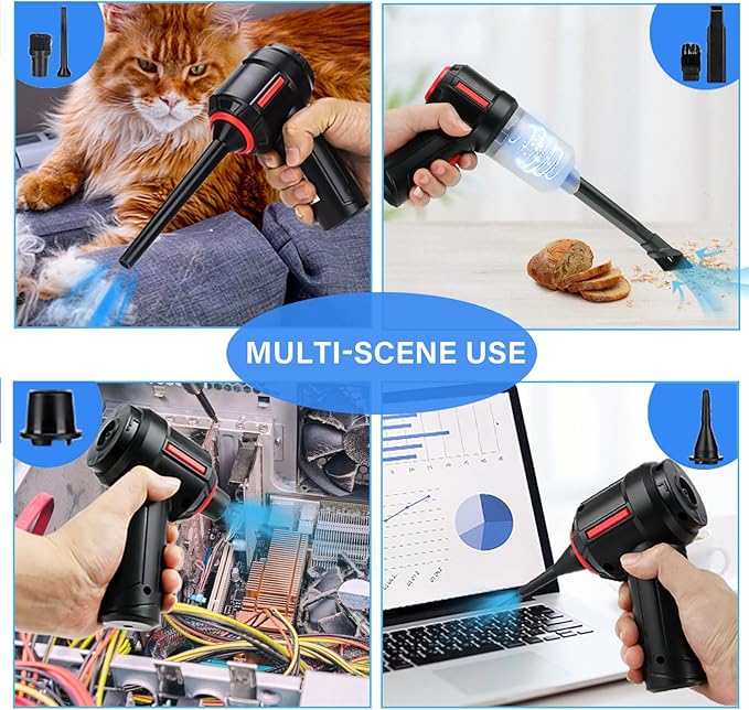 Air Duster - Computer Vacuum Cleaner - for Keyboard Cleaning- Cordless Canned Air- Powerful - Energy-Efficient(Air-01)
