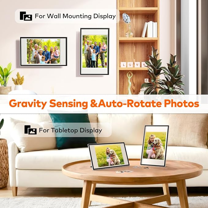 Frameo Digital Picture Frame 12.7'' 64GB Photo Frame, 1440 * 1080P IPS Touch Electronic Picture Frame, Auto-Rotate Tabletop&Wall Mounted,USB&SD Card, Sharing Photos/Videos via Free App from Anywhere