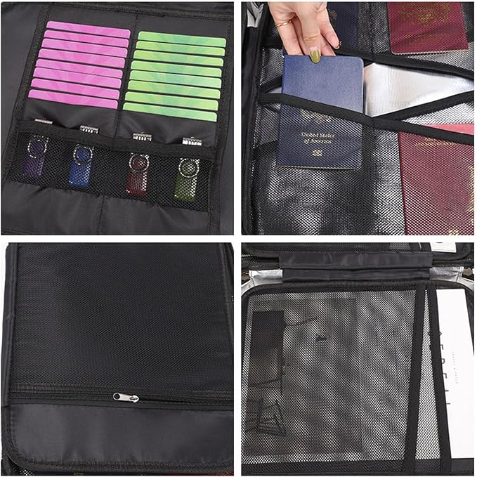 POCREATION Fireproof Document Bag with Lock, Hard Case Storage Box with Combination Lock, 14.2x11.0x3.5 Inches
