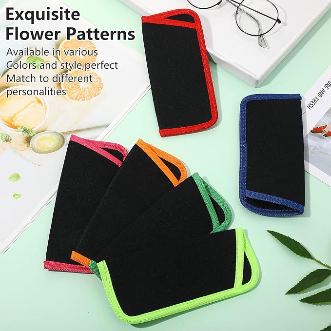 Konohan 12 Pieces Glasses Case Soft Eyeglasses Pouch Portable Eyewear Sunglasses Bag Anti Scratch, 6.1 x 2.76 Inch, 6 Colors