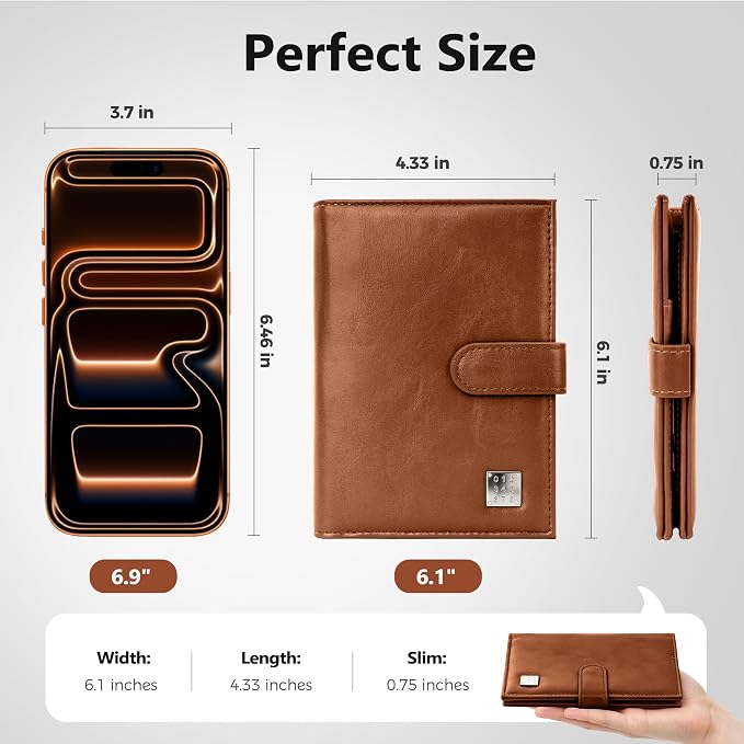 Veki Passport Holder for Travel, RFID Blocking Passport Cover, Light Brown | Passport Wallet, RFID Blocking, PU Leather, Durable Passport Case with Card Holder, Pen Slot, Travel Essentials for Women Men