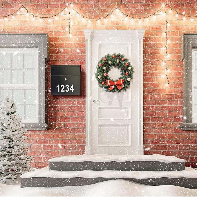 Yaocom Extra Large Wall Mount Mailboxes for Outside 15.35 x 15 x 7 Inches Locking Security Mail Box Galvanized Steel Wall Mailbox Large Capacity Post Box with Key Lock and Reflective Stickers(Black)