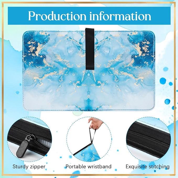 Card Binder 4/9 Pocket PU Waterproof Trading Binder Compatible with Mtg/ygo/tcg for 400/900 Portable Album Holder with Zipper Wristband Card Organizer