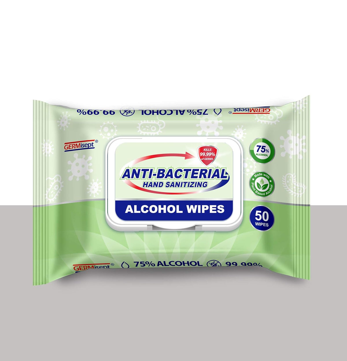 Germisept 75% Alcohol Advanced Hand Sanitizing Wipes | 50 Count per Pack x Pack of 3 = 150 Wipes