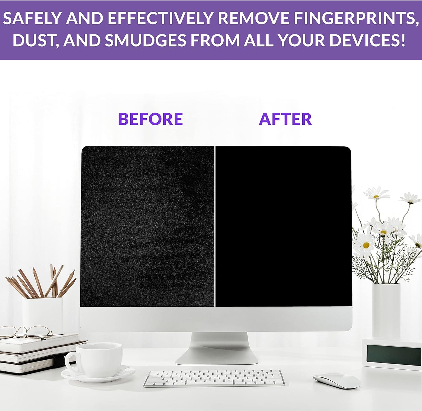 Swanky Screen Cleaner Kit: Microfiber Cloths & Spray for TV, iPad, iPhone, Monitor & Laptop (2 Oz, 4-Pack)