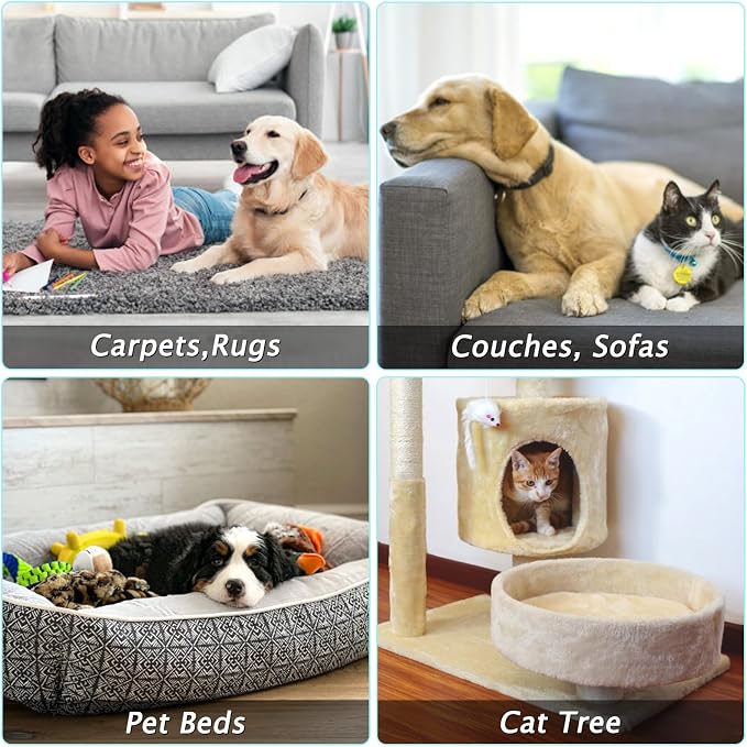 Carpet Rake for Pet Hair Removal Tool, Dog Cat Hair Remover for Furniture | 60'' Pet Hair Remover Broom for Pet Owner Reusable Hair Remover with Adjustable Handle, Carpet Brush for Rugs, Mats, Couch