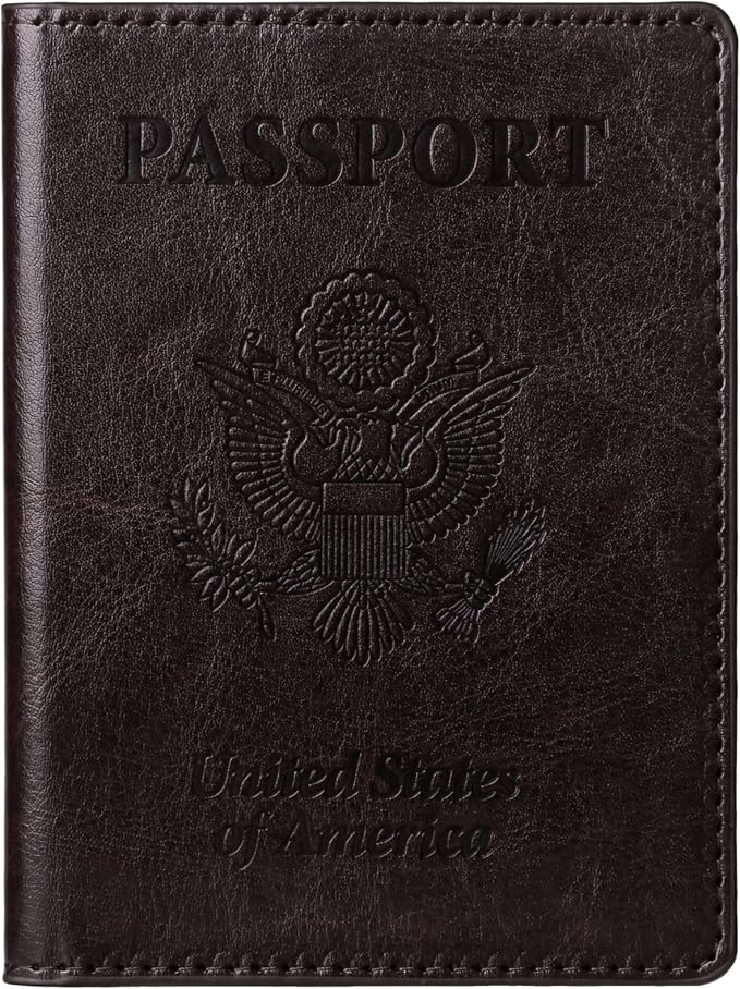 TIGARI Passport Holder for Travel Women Men, Valentines Day Gifts PU Leather Wallet Cover Case Sleeve, Waterproof Protected Document Organizer, Vacation Plane Cruise Travel Essentials