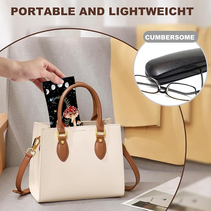 Anikathy 2Pcs Sunglass Eyeglass Glasses Case Soft PU Leather with Cleaning Cloth Cute Glasses Pouch Bag for Men Women Girs