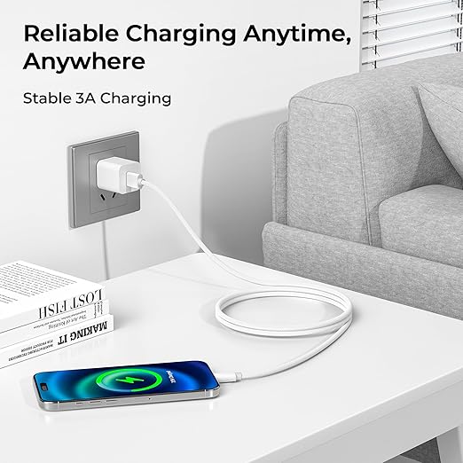 Basesailor for Airpods Pro 3 USB Type C Charger Cable 6.6FT 2Pack,Car Charging Cord for New iPhone 17 Air 16,Samsung Galaxy S10 S10E 10E S20 FE S24 S23 S21 S22 Plus Ultra,A51 A52 A53,Google Pixel 9 XL
