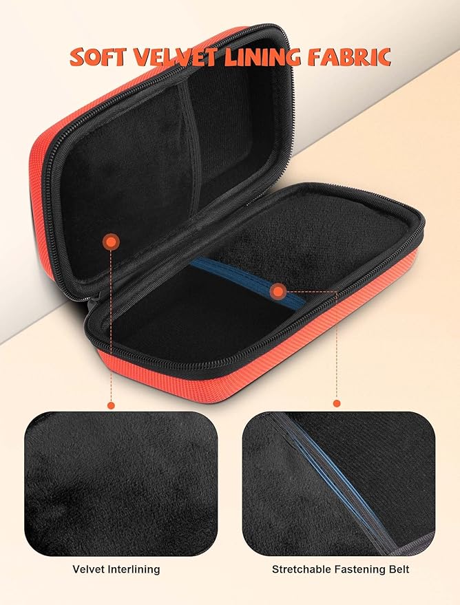 Double Glasses Case Hard Shell, Dual Sunglasses Organizer w/Zipper, Shockproof Travel Eyewear Storage Case for Car